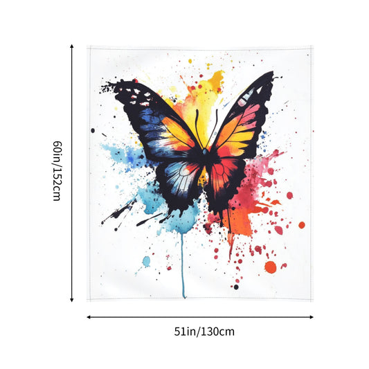 Colorful Butterfly Splash Print Tapestry | Artistic Watercolor Style, Ideal for Modern Home Decor