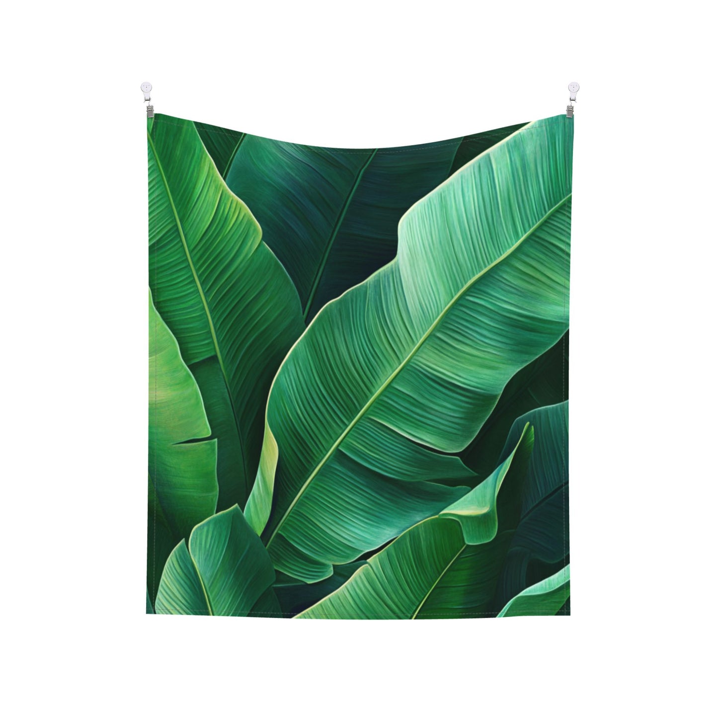 Tropical Green Leaves Print Tapestry | Natural Style Home Decor, Fresh Greenery Design for Any Space