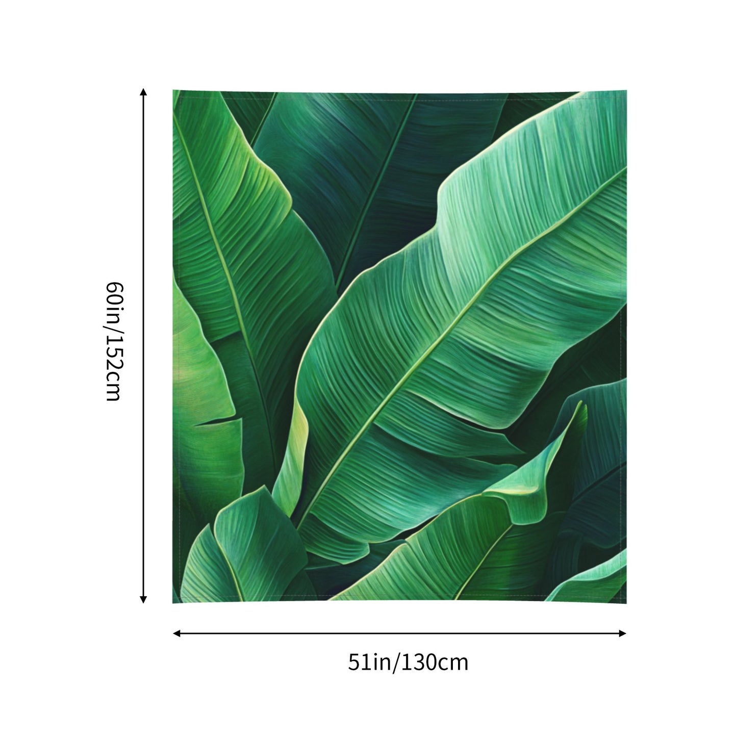 Tropical Green Leaves Print Tapestry | Natural Style Home Decor, Fresh Greenery Design for Any Space