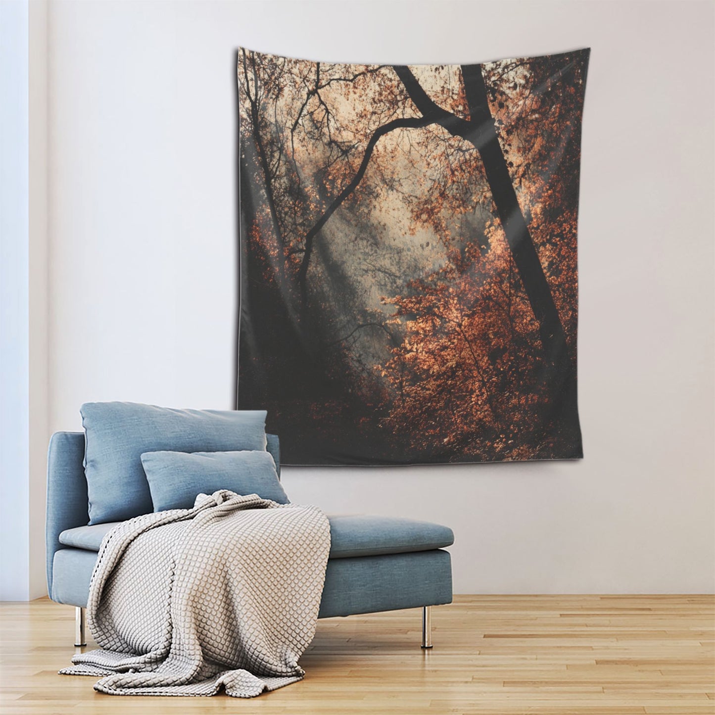 Autumn Forest Light and Shadow Tapestry | Warm Nature Landscape, Creative Home Decor for Any Space