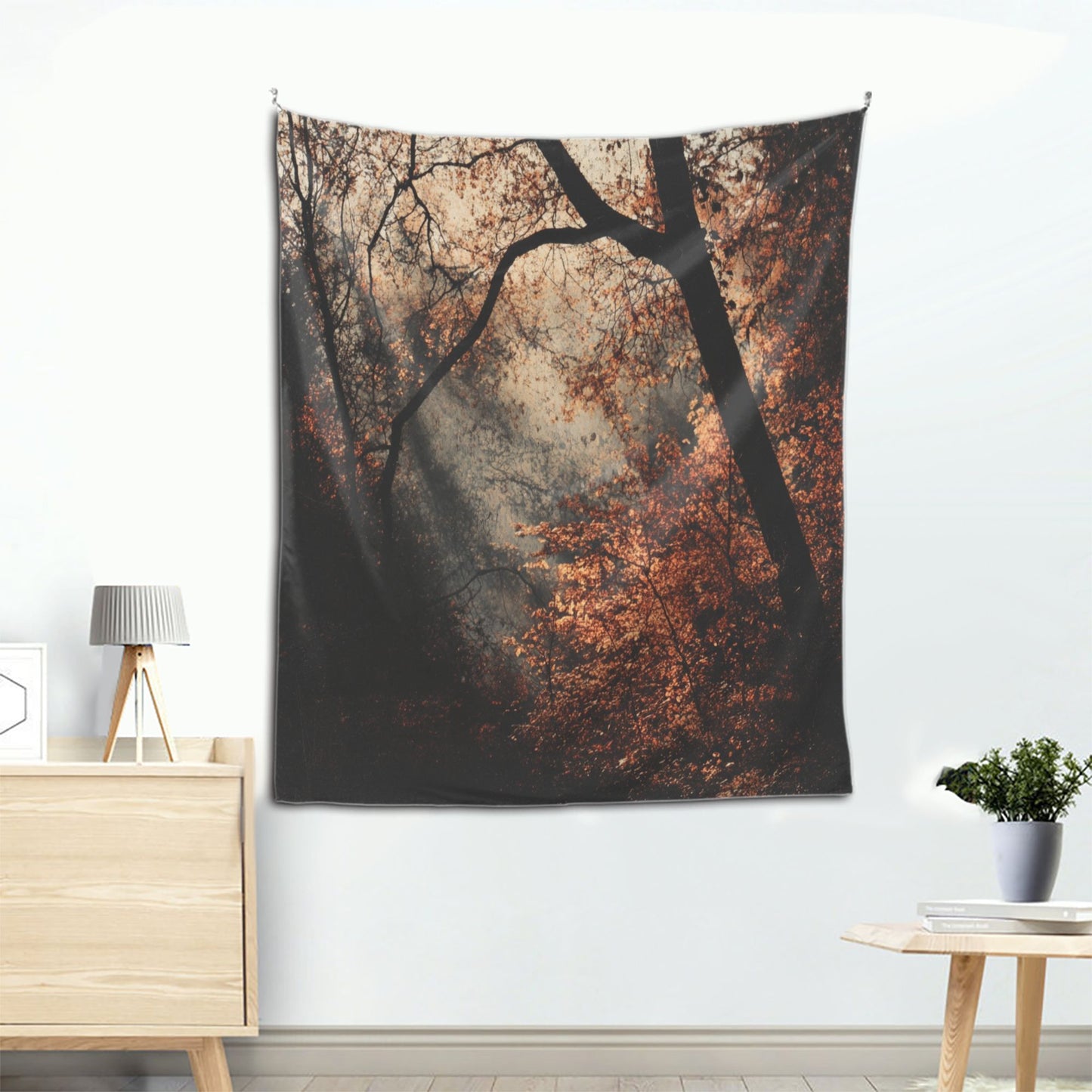 Autumn Forest Light and Shadow Tapestry | Warm Nature Landscape, Creative Home Decor for Any Space