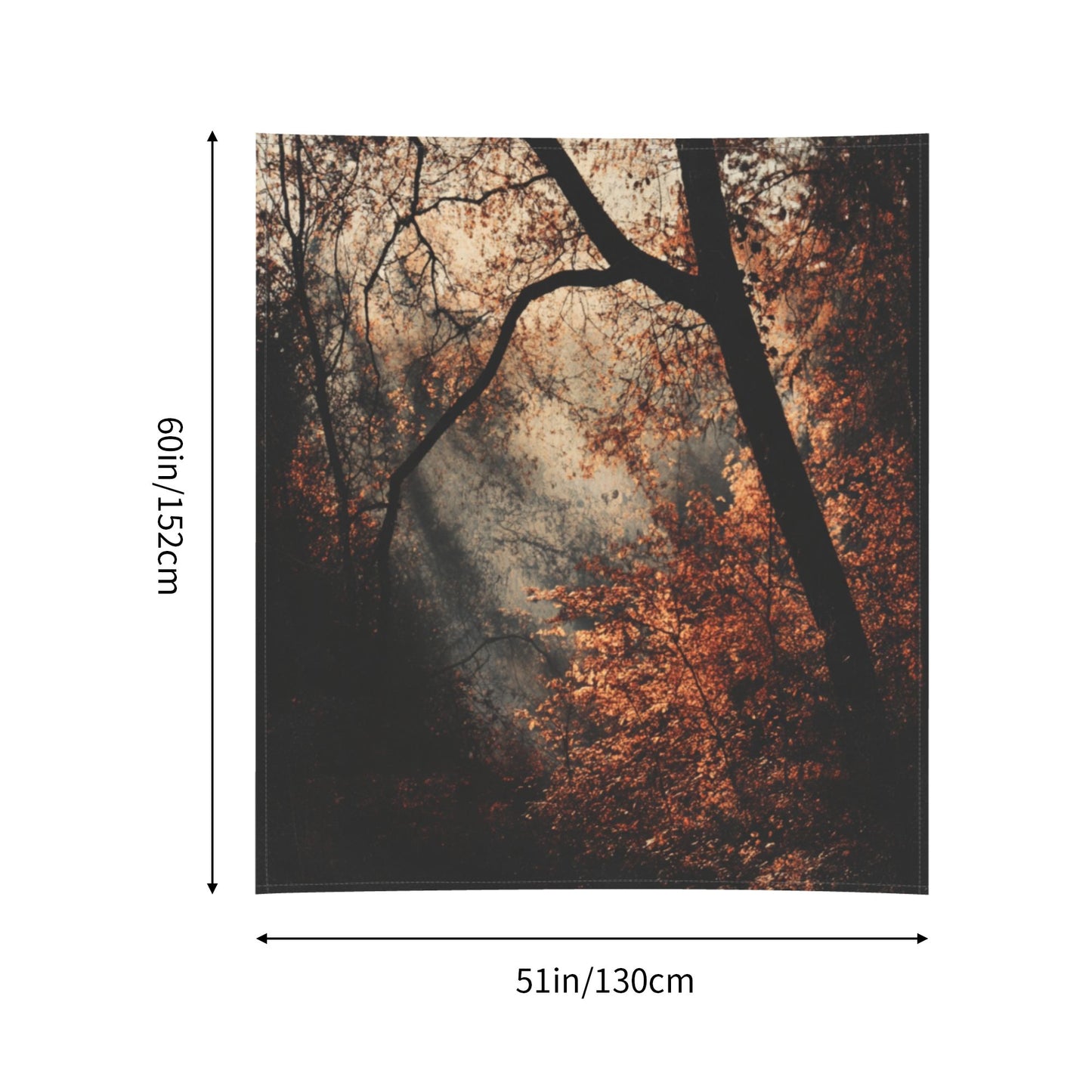 Autumn Forest Light and Shadow Tapestry | Warm Nature Landscape, Creative Home Decor for Any Space