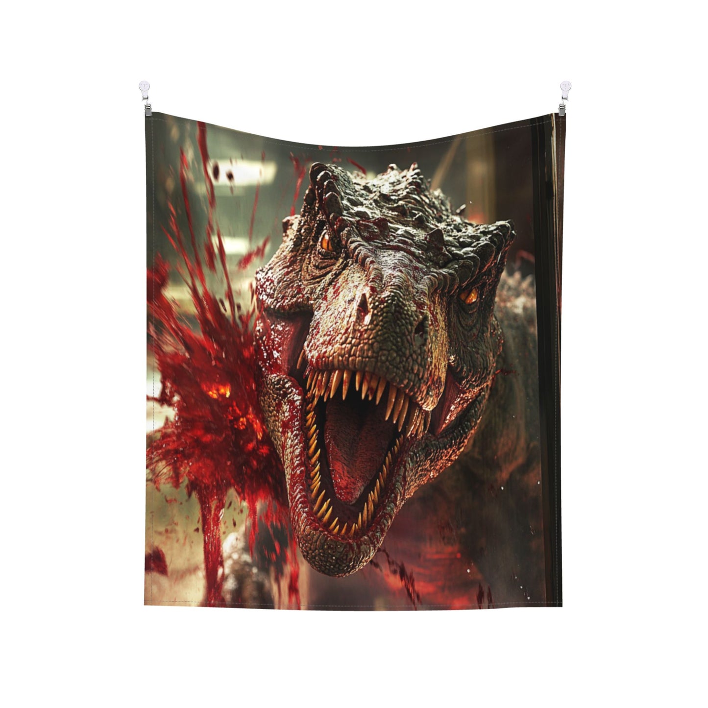 Rampaging Dinosaur Tapestry | Realistic Dinosaur Design, Ideal for Gaming Rooms and Movie Buffs